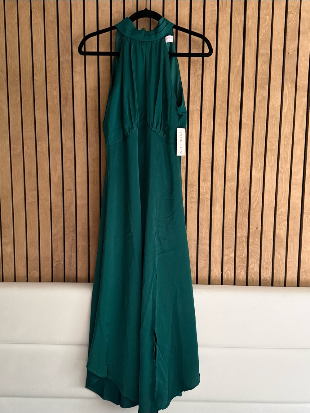Pink Lily Emerald Halter High-Low Maxi Dress